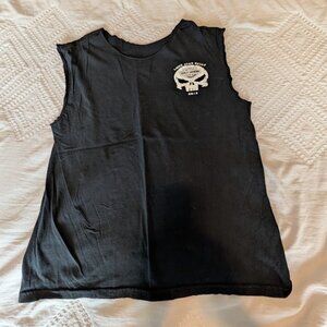 Harley Davidson Lone Star Rally Tshirt Galveston, TX 2022 Sleeveless Skull